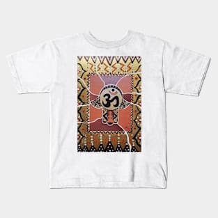 Om Buddha Hamsa Redux by Harriette Knight Kids T-Shirt